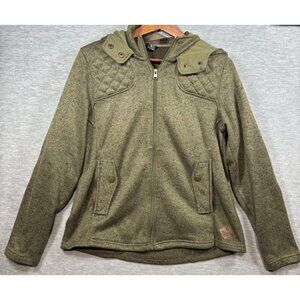 Eddie Bauer Olive Green Womens Hooded Full Zip‎ Jacket Size L Casual